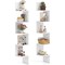 Costway 1/2 PCS 5-Tier Floating Bookshelf with Safe Round Edge Space-Saving Plant Display Shelf Brown/White/Gray